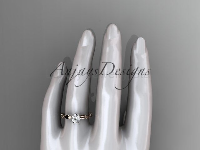 1 Carat Round Brilliant Lab Grown Diamond Nature Inspired Engagement Ring Twig Leaf CVD - image 15