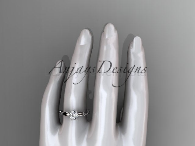 1 Carat Round Brilliant Lab Grown Diamond Nature Inspired Engagement Ring Twig Leaf CVD - image 5