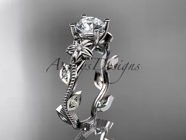1 Carat Diamond Nature Inspired Flower Engagement Ring