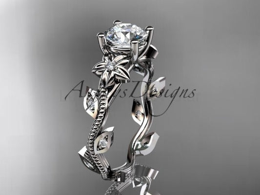 1 Carat Diamond Nature Inspired Flower Engagement Ring