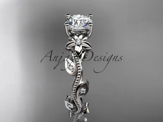 1 Carat Diamond Nature Inspired Flower Engagement Ring