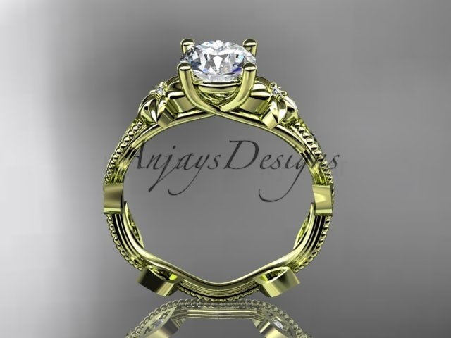 1 Carat Diamond Nature Inspired Flower Engagement Ring - image 8