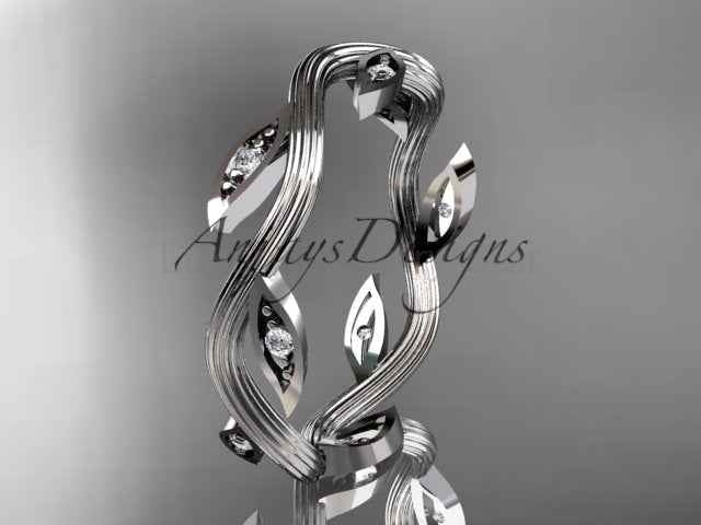 Nature Inspired Leaf Ring Lab Grown Diamond Dainty Wedding Band - image 6