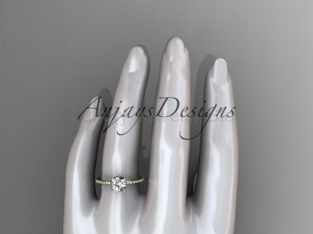 Dainty Flower Engagement Ring 1 Carat Round Lab Grown Diamond Nature Inspired Wedding - image 10