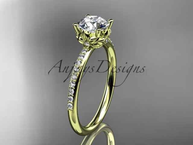 Dainty Flower Engagement Ring 1 Carat Round Lab Grown Diamond Nature Inspired Wedding Ring - image 6