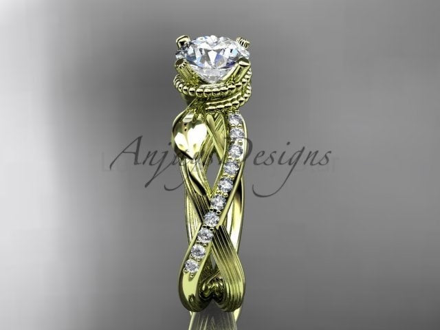 Leaf Diamond Engagement Ring Nature Inspired Wedding Ring 1 Carat Lab Grown Diamond IGI - image 12