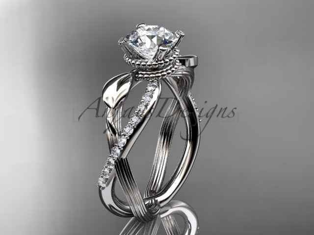 Leaf Diamond Engagement Ring Nature Inspired Wedding Ring 1 Carat Lab Grown Diamond IGI - image 6