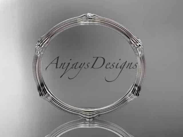 Petite Diamond Wedding Band Thin Wedding Band Nature Inspired Delicate Ring - image 3