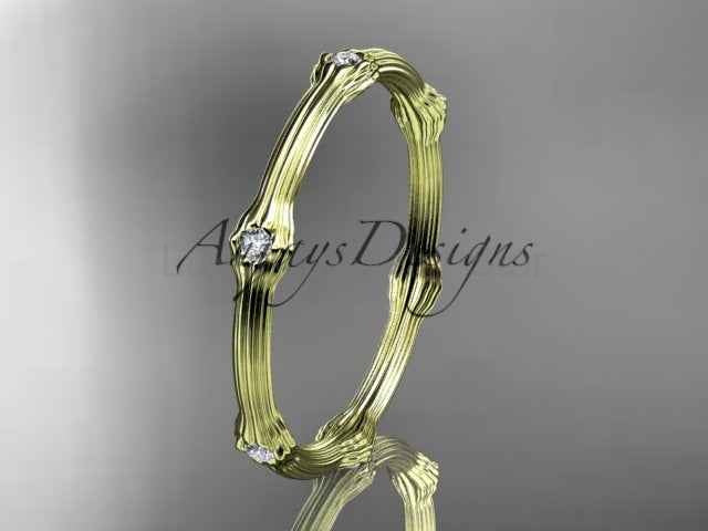 Petite Diamond Wedding Band Thin Wedding Band Nature Inspired Delicate Ring - image 6