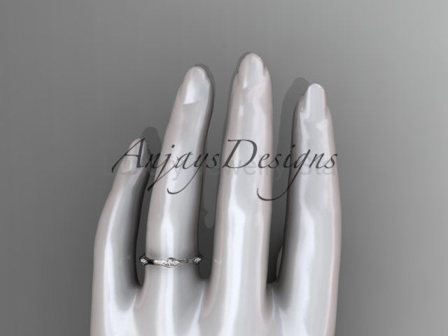 Diamond Branch Wedding Band Thin Dainty Wedding Band Nature Inspired Delicate Ring - image 10