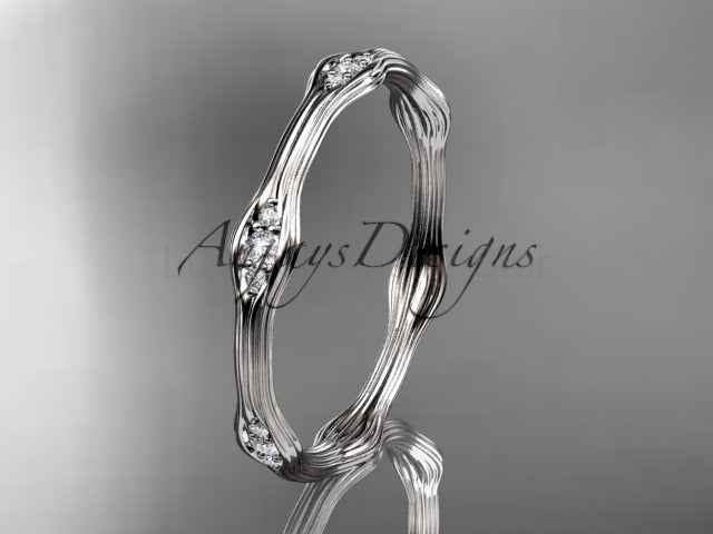Diamond Branch Wedding Band Thin Dainty Wedding Band Nature Inspired Delicate Ring - image 6