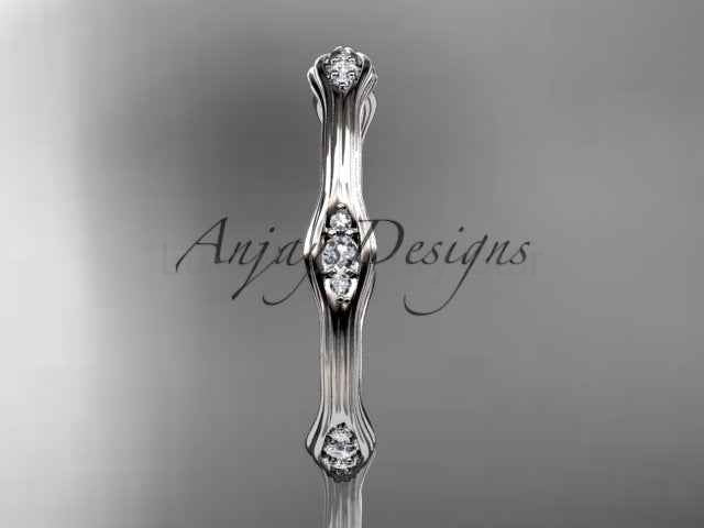 Diamond Branch Wedding Band Thin Dainty Wedding Band Nature Inspired Delicate Ring - image 7