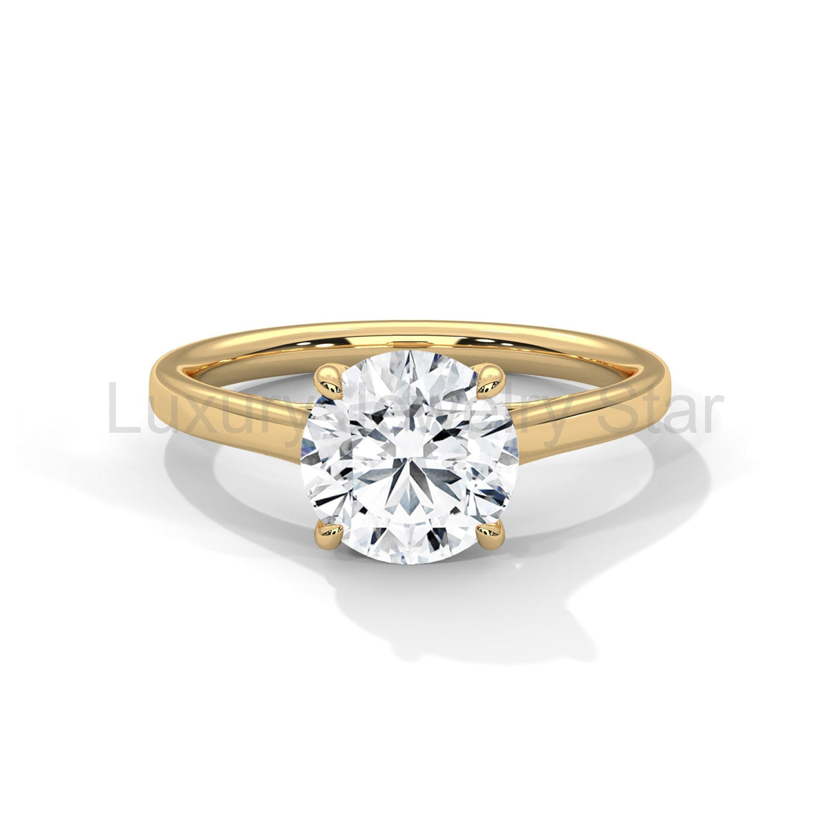 1 Carat Round Cut Lab Grown Diamond Solitaire Engagement Ring - image 2