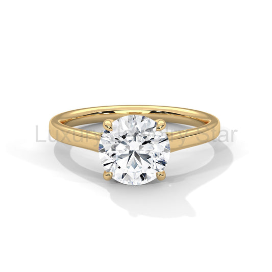1 Carat Round Cut Lab Grown Diamond Solitaire Engagement Ring