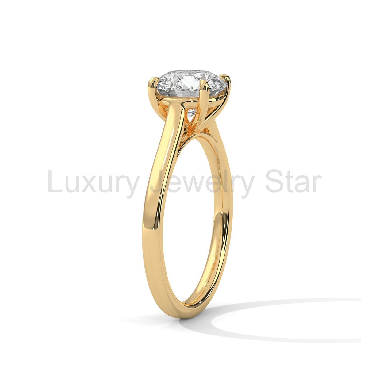 1 Carat Round Cut Lab Grown Diamond Solitaire Engagement Ring - image 3