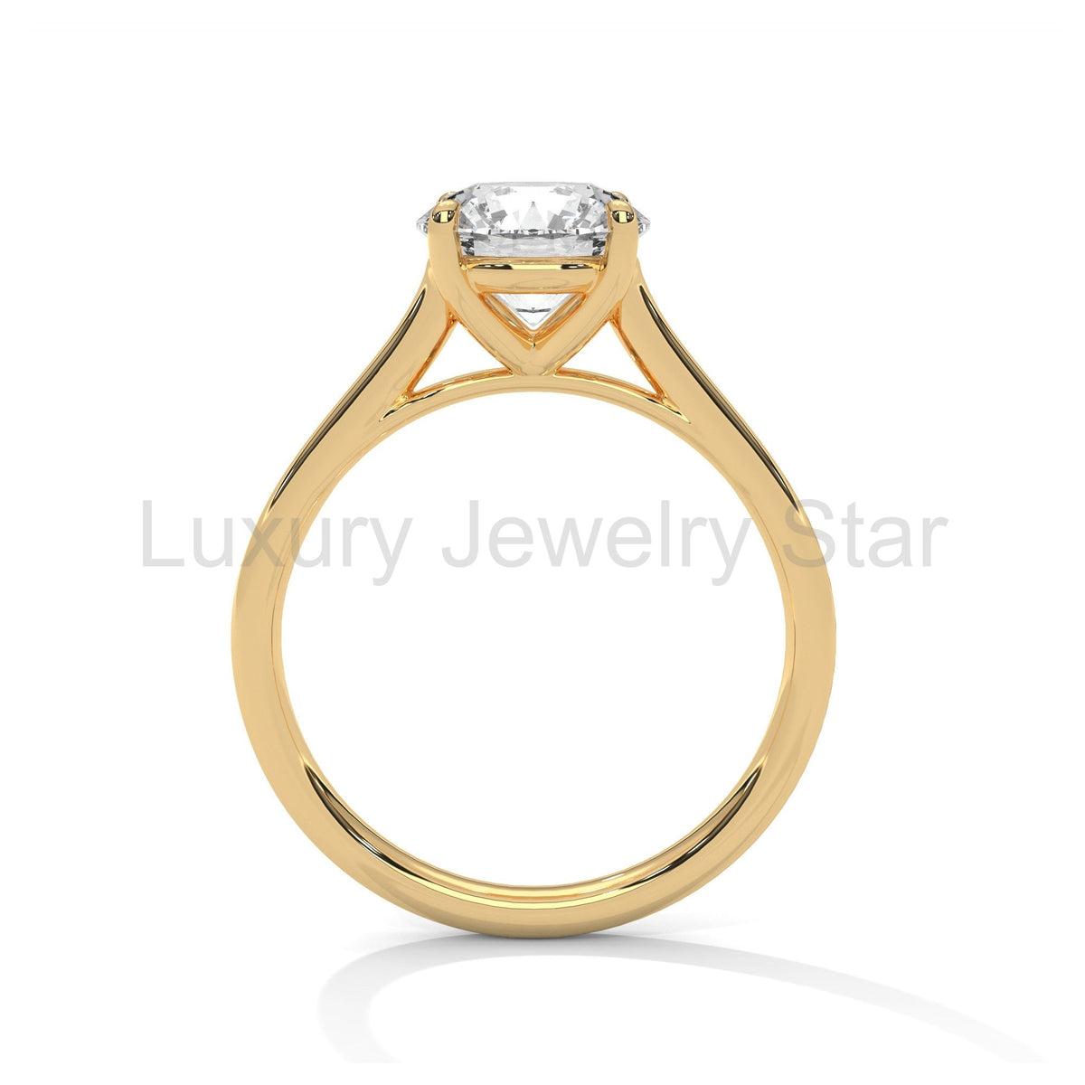 1 Carat Round Cut Lab Grown Diamond Solitaire Engagement Ring - image 4