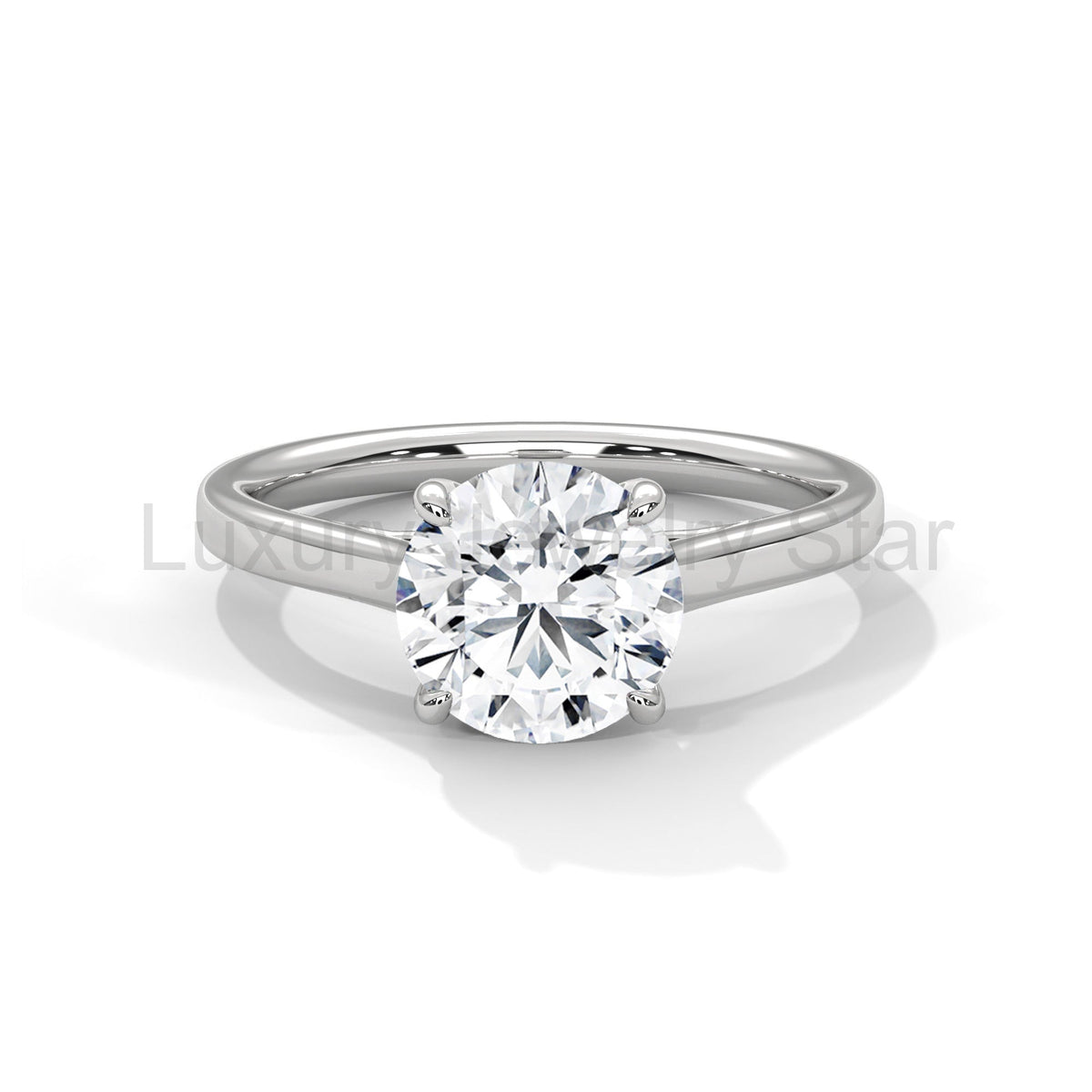 1 Carat Round Cut Lab Grown Diamond Solitaire Engagement Ring - image 5