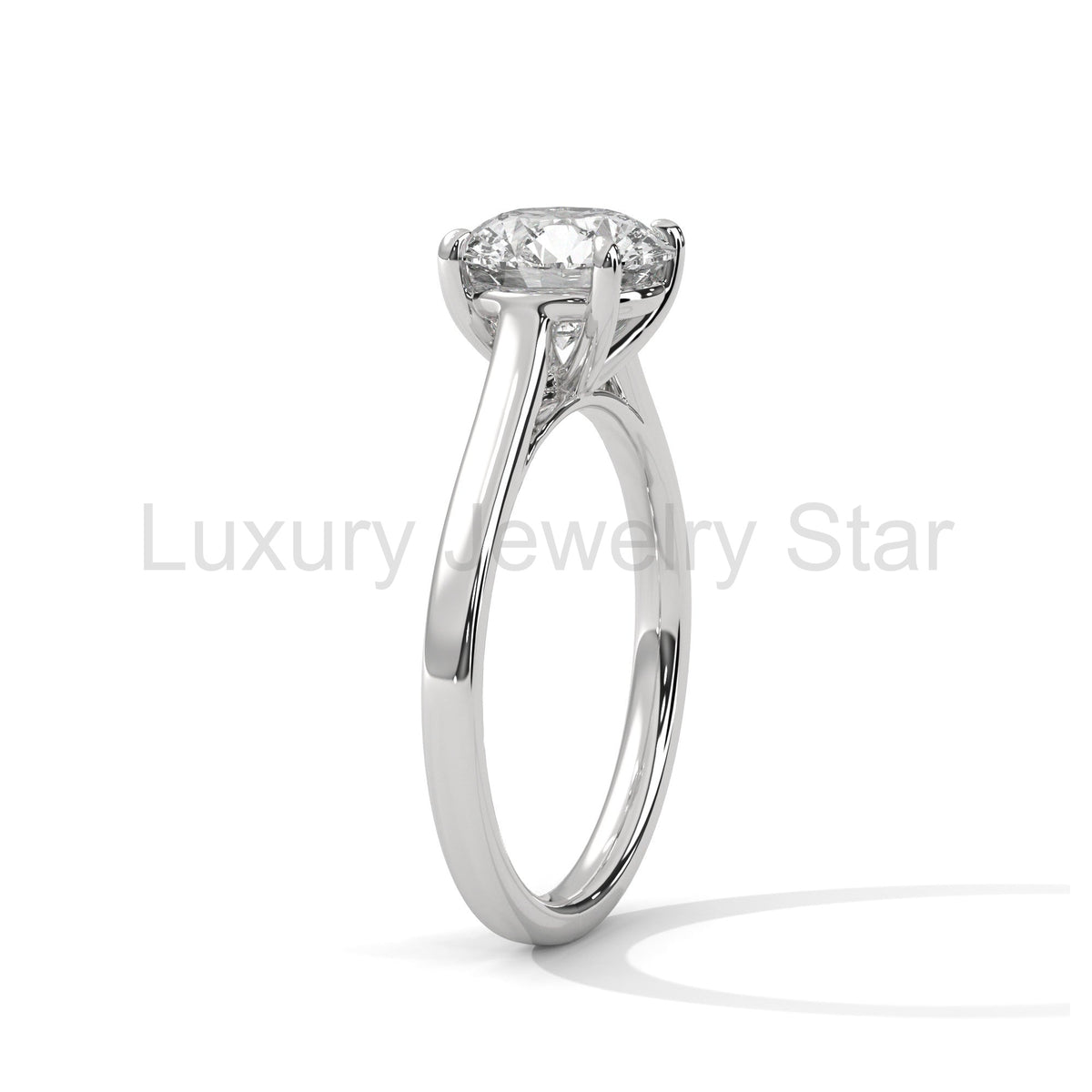 1 Carat Round Cut Lab Grown Diamond Solitaire Engagement Ring - image 6