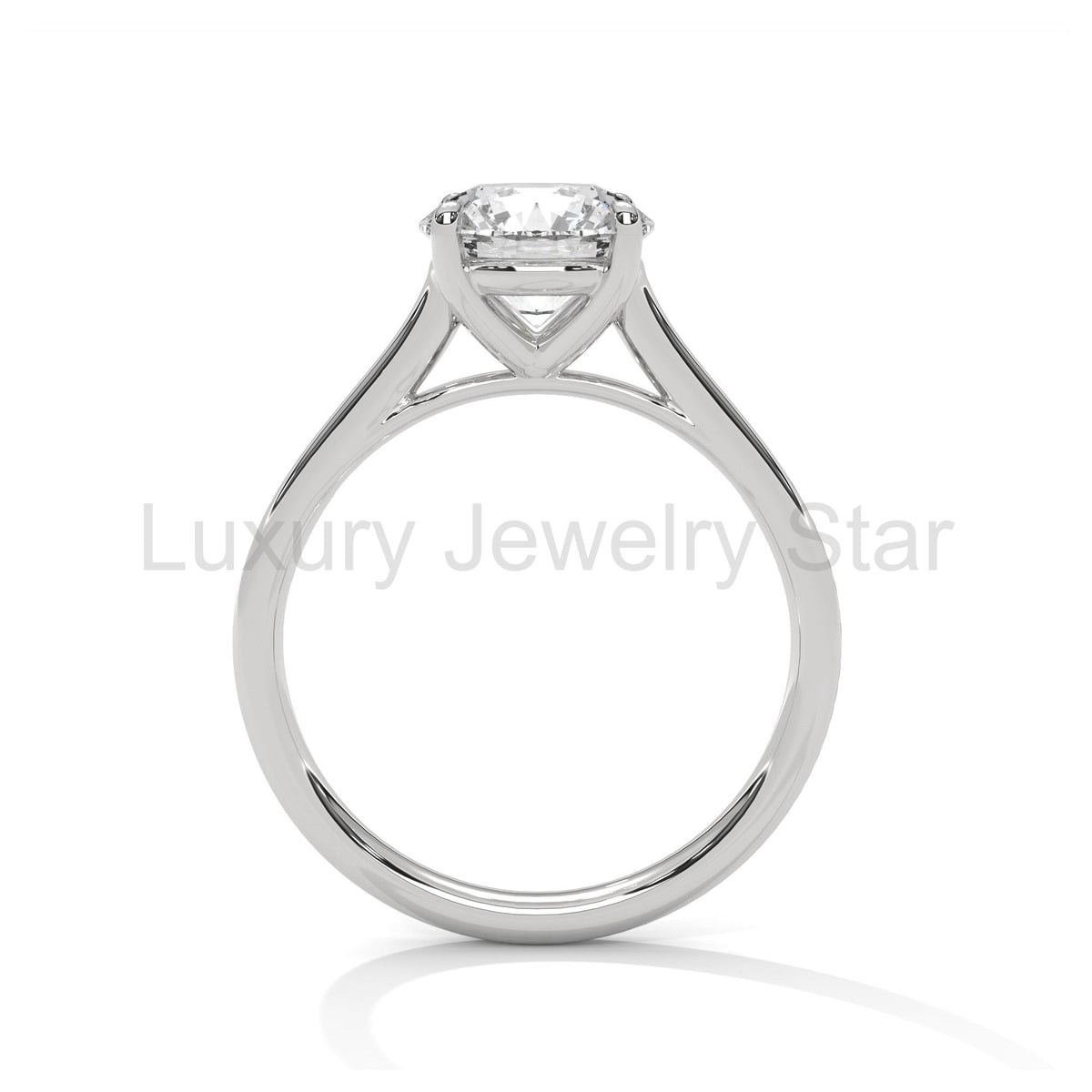 1 Carat Round Cut Lab Grown Diamond Solitaire Engagement Ring - image 7