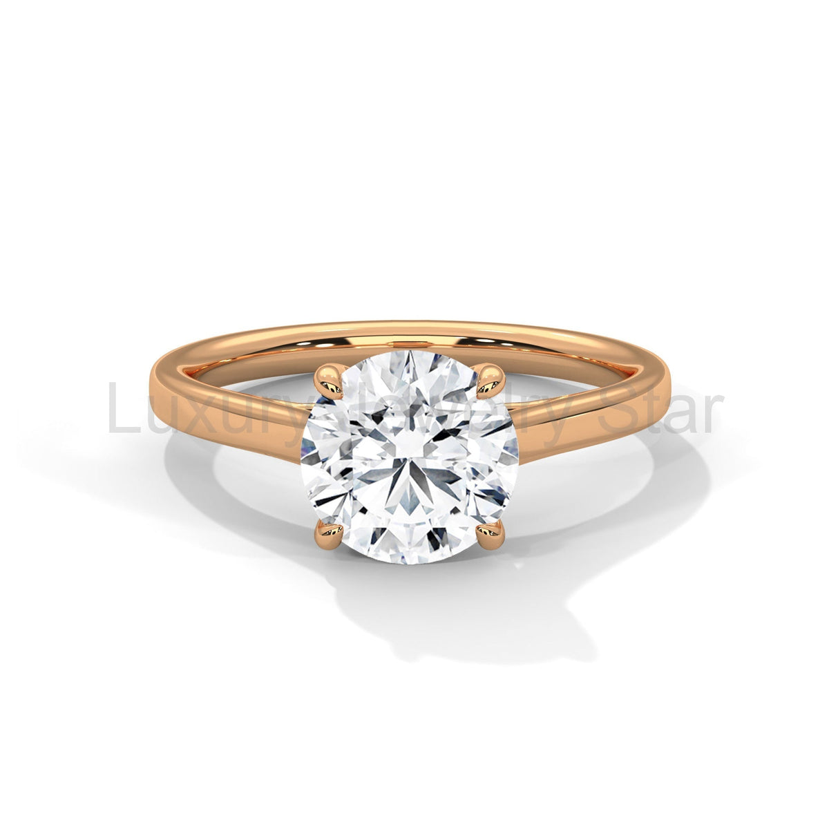 1 Carat Round Cut Lab Grown Diamond Solitaire Engagement Ring - image 8