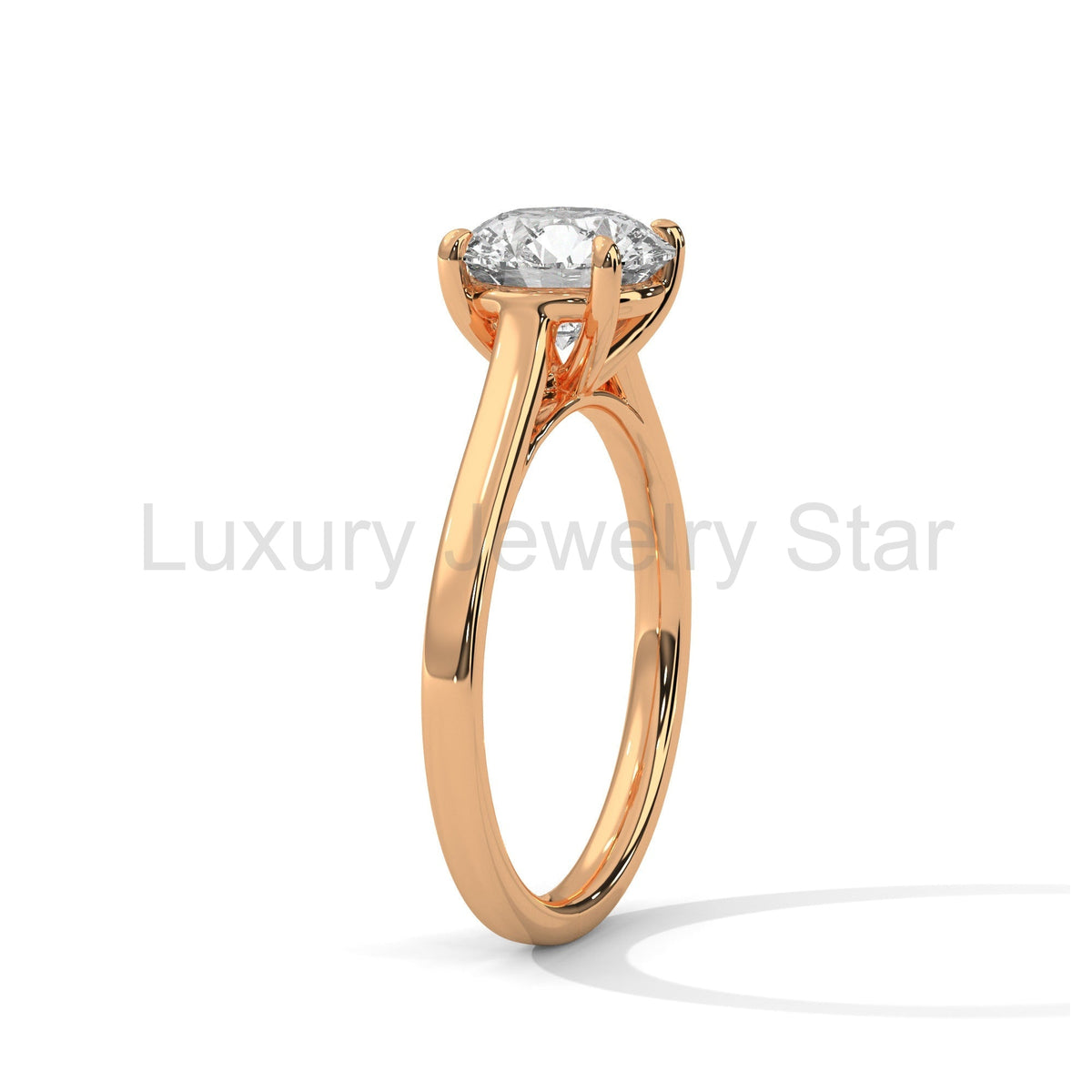 1 Carat Round Cut Lab Grown Diamond Solitaire Engagement Ring - image 9