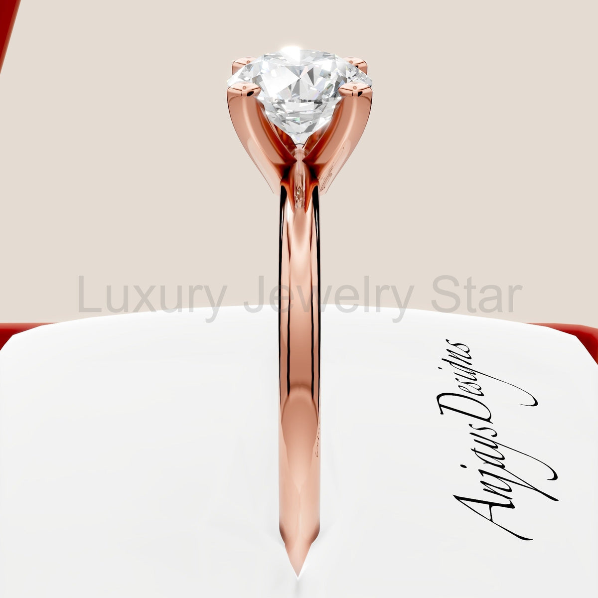 1 Carat Round Lab Grown Diamond Engagement Ring Minimalist Solitaire 4 Prongs Dainty - image 10