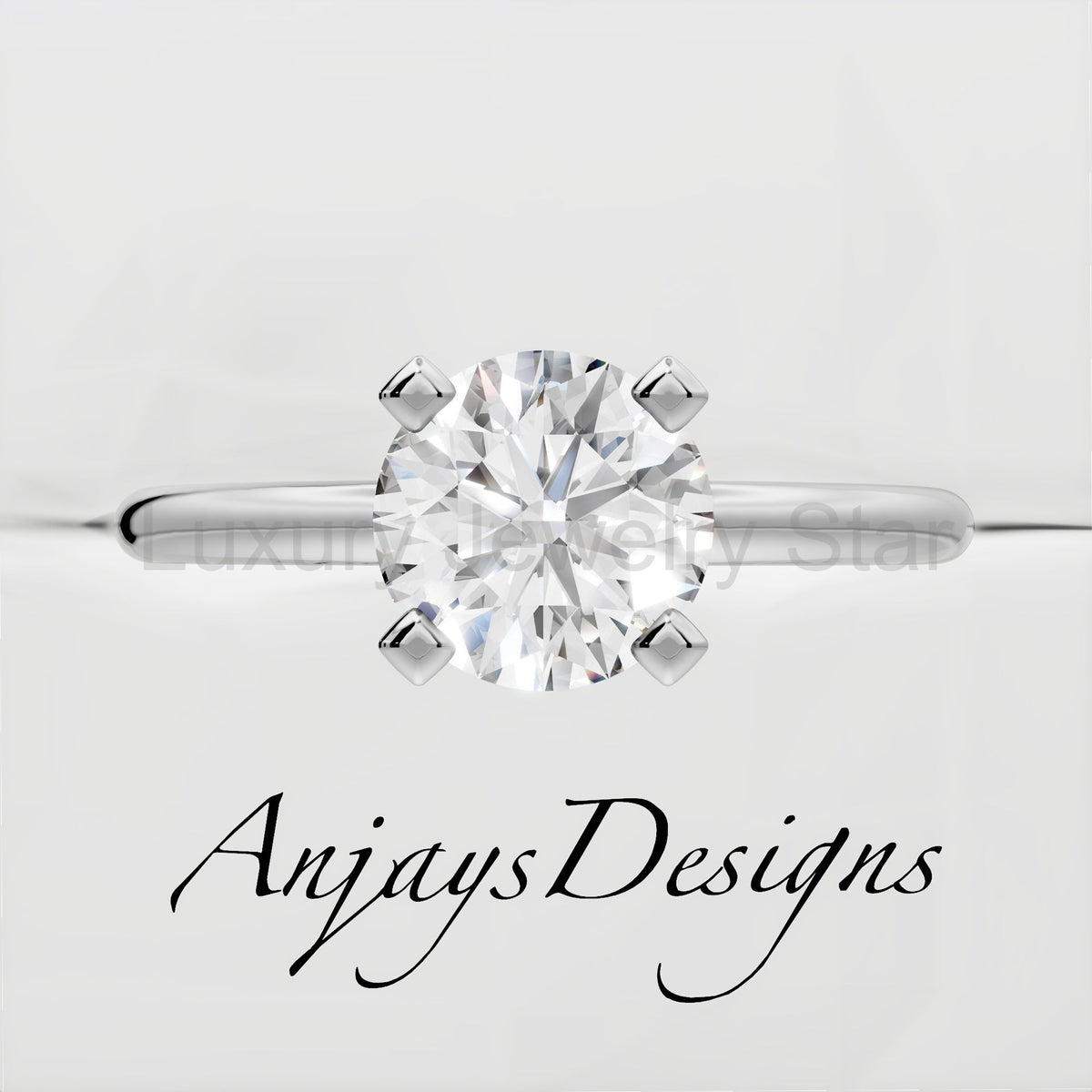 1 Carat Round Lab Grown Diamond Engagement Ring Minimalist Solitaire 4 Prongs Dainty - image 6