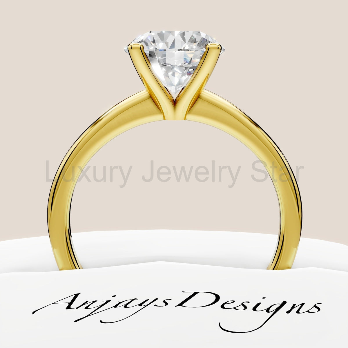 1 Carat Round Cut Lab Grown Diamond Solitaire Engagement Minimalist Ring 4 Prong Ring - image 5