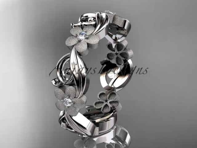 Diamond Flower Ring Nature Inspired Wedding Band Lab Grown Diamond