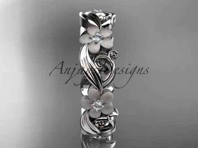 Diamond Flower Ring Nature Inspired Wedding Band Lab Grown Diamond