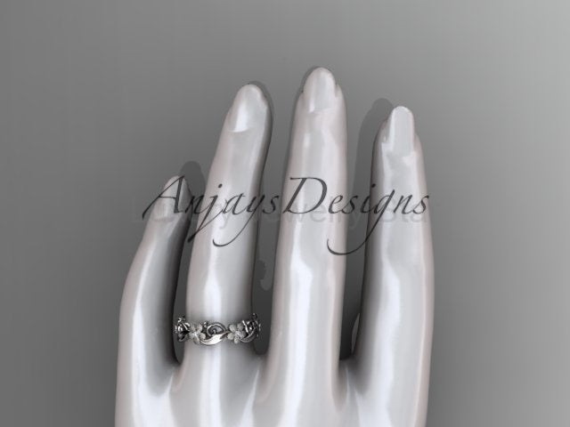 Diamond Flower Ring Nature Inspired Wedding Band Lab Grown Diamond