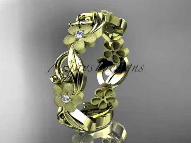 Diamond Flower Ring Nature Inspired Wedding Band Lab Grown Diamond