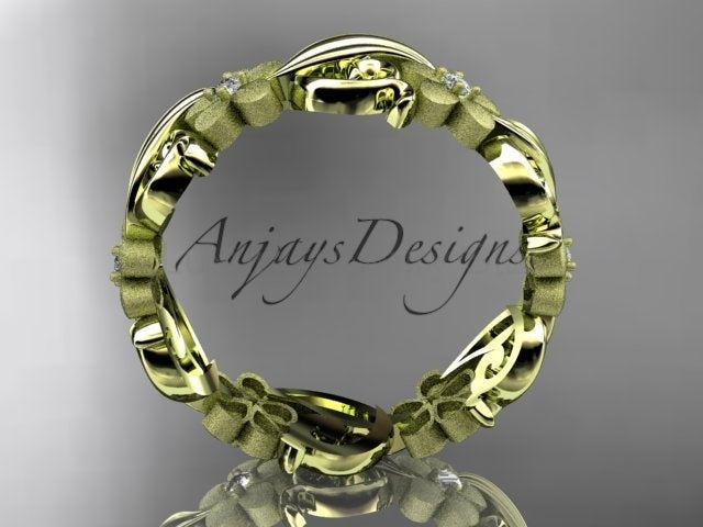Diamond Flower Ring Nature Inspired Wedding Band Lab Grown Diamond