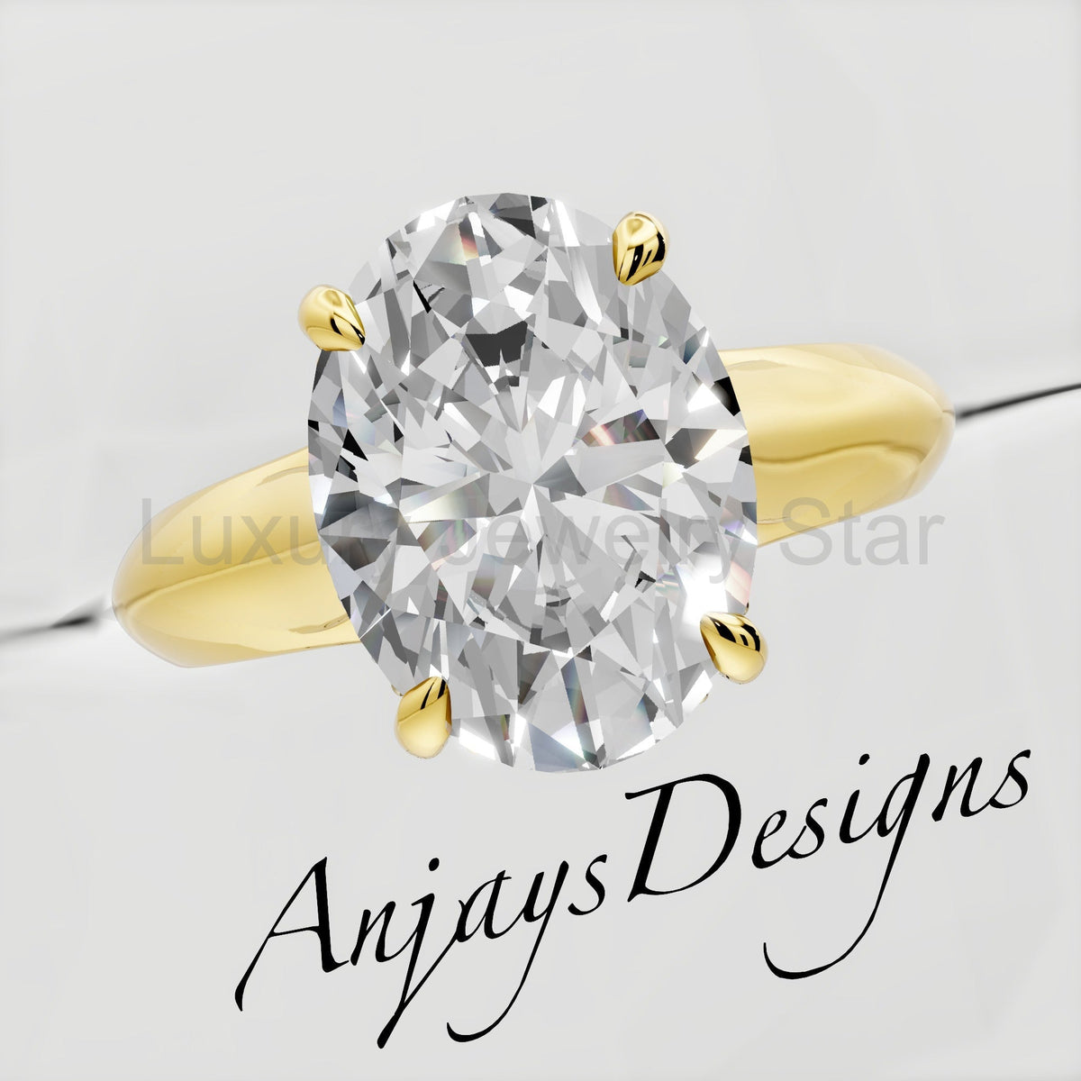 Celtic Diamond Engagement Ring 3 Carat Oval Lab Grown Diamond Hidden Halo Wedding Ring - image 4