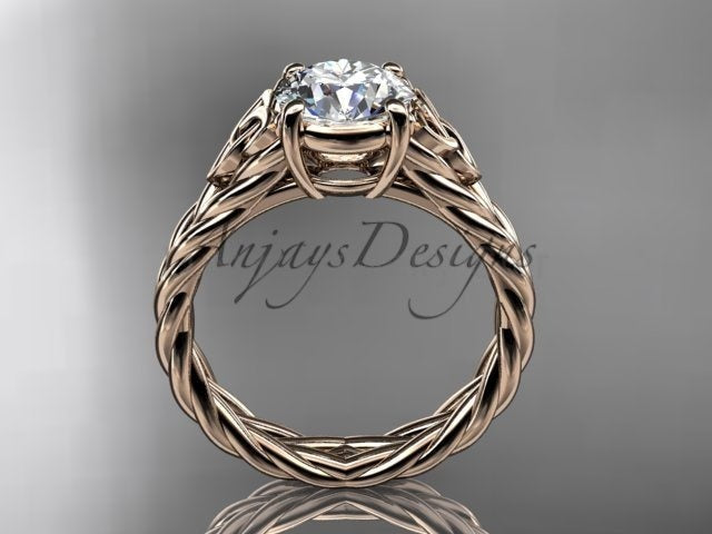 Celtic Engagement Ring 1.5 Carat Round Diamond Lab Created Twisted Rope Diamond Ring - image 3