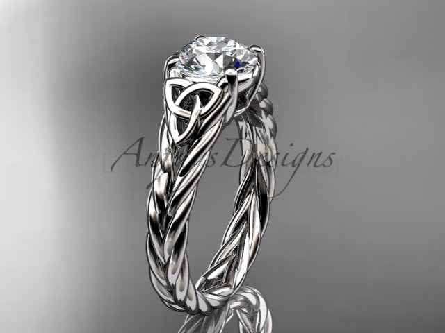 Celtic Engagement Ring 1.5 Carat Round Diamond Lab Created Twisted Rope Diamond Ring - image 6