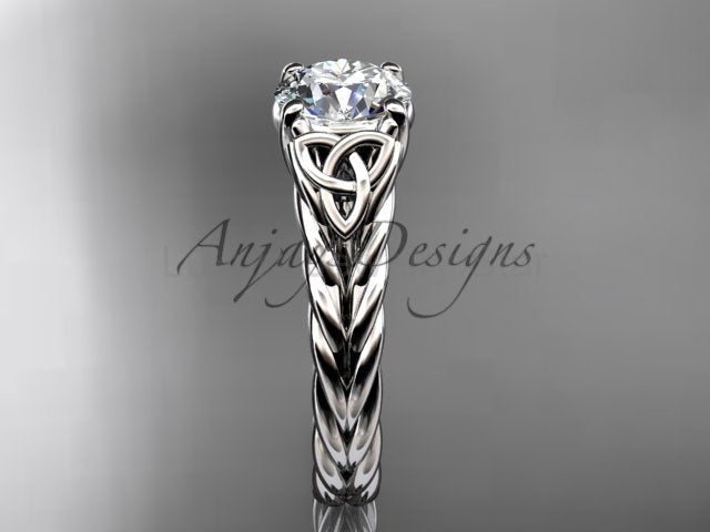 Celtic Engagement Ring 1.5 Carat Round Diamond Lab Created Twisted Rope Diamond Ring - image 7