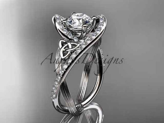 Celtic Engagement Ring Unique 1 Carat Lab Grown Diamond Irish Ring