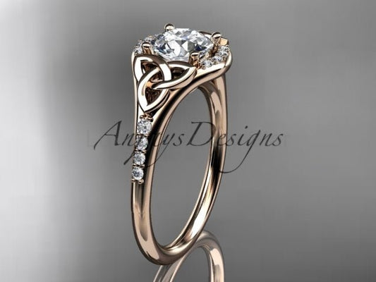 Celtic Engagement Ring 1 Carat Lab Grown Diamond Wedding Ring Anniversary Gift Trinity Knot Ring