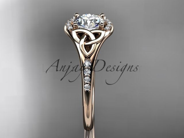 Celtic Engagement Ring 1 Carat Lab Grown Diamond Wedding Ring Anniversary Gift Trinity - image 2