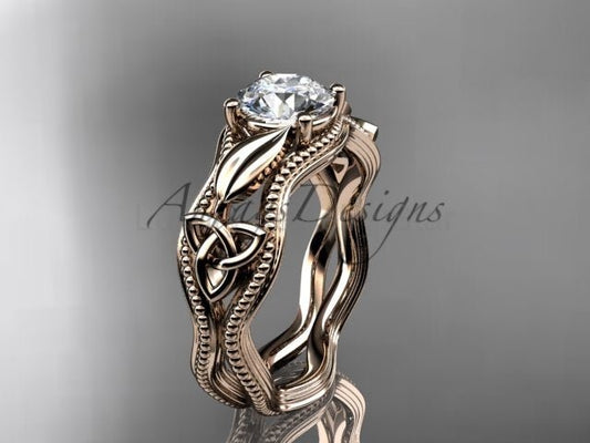 Celtic Engagement Ring Diamond Trinity Knot Ring 1 Carat Lab Grown Engagement Ring