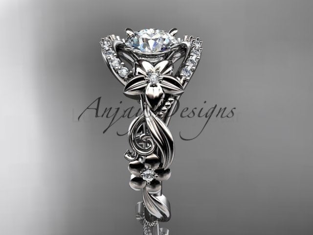 Flower Engagement Ring Nature Inspired Wedding Ring 1 Carat Lab Grown Diamond Ring IGI - image 7