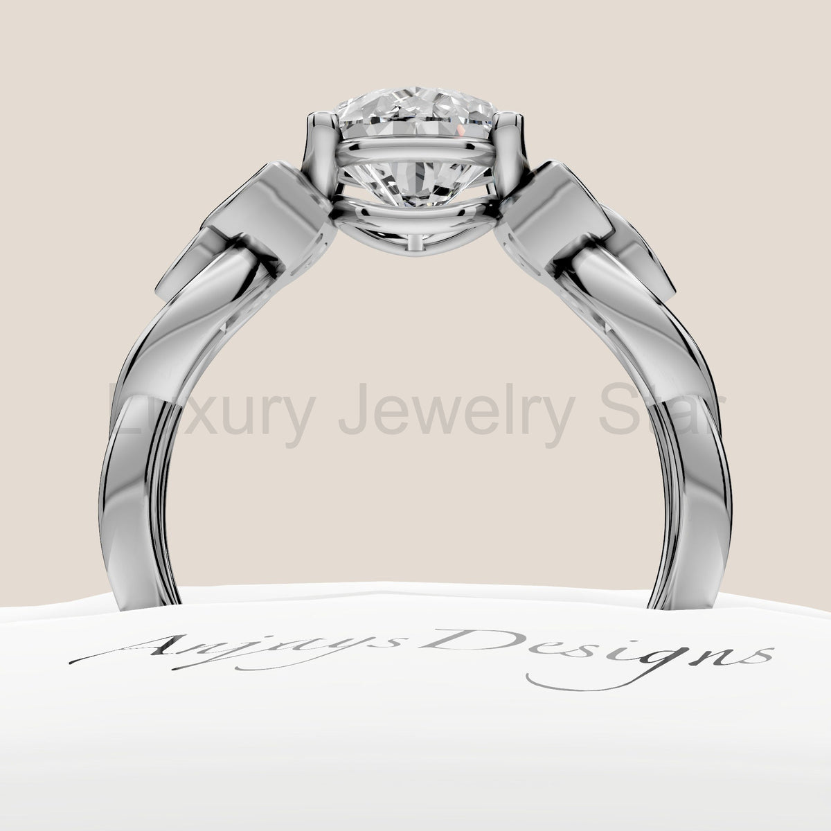 Celtic Engagement Ring 2 Carat Pear Cut Lab Grown Diamond Solitaire Ring - image 4