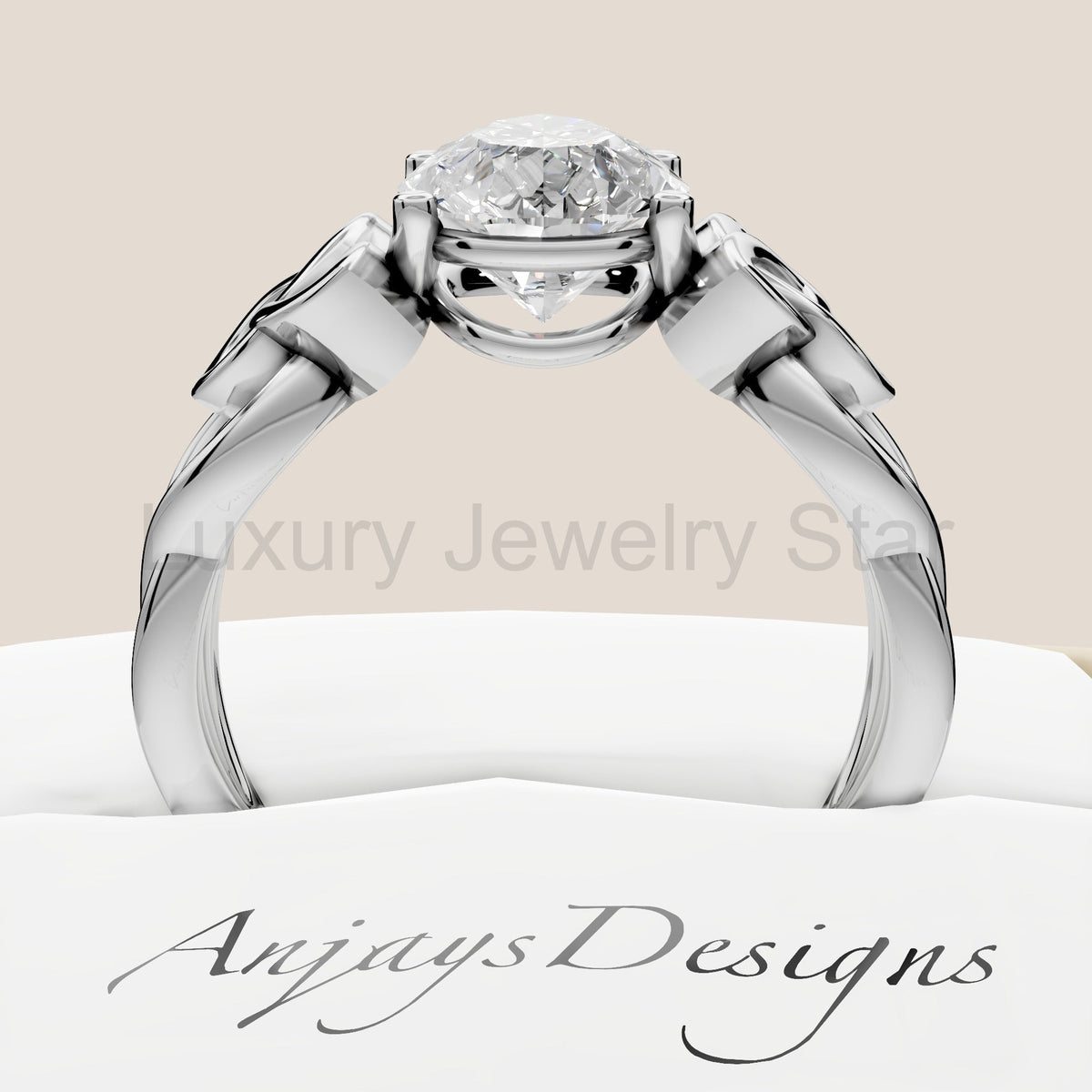 Celtic Engagement Ring 2 Carat Pear Cut Lab Grown Diamond Solitaire Ring - image 6