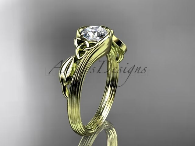 Nature Inspired Celtic Engagement Ring 1 Carat Lab Grown Diamond Ring Trinity Knot Ring - image 6