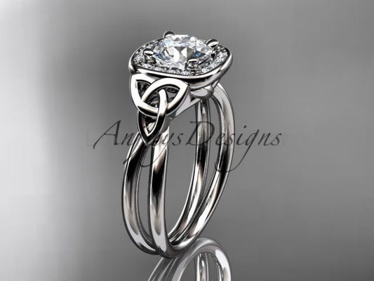 Irish Celtic Trinity Knot Engagement Ring 1 CT Lab Grown Diamond IGI Certified