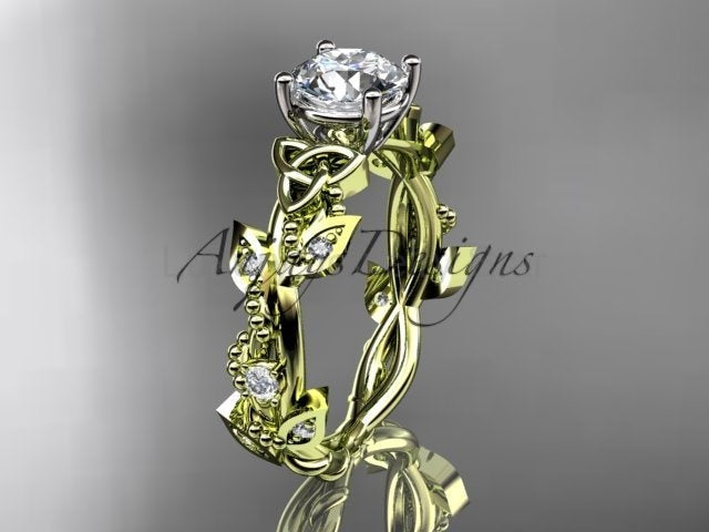 Celtic Trinity Knot Ring Nature Inspired Bridal 1 Carat Lab Grown Diamond Ring - image 11