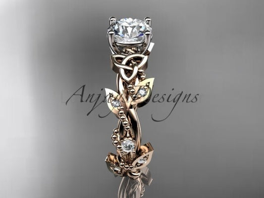 Celtic Trinity Knot Ring Nature Inspired Bridal 1 Carat Lab Grown Diamond Ring