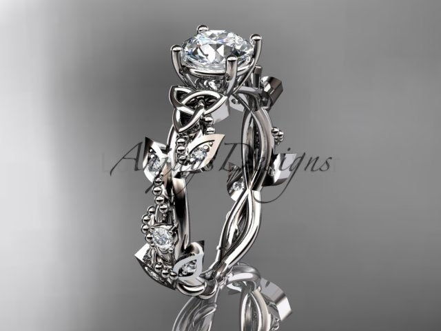 Celtic Trinity Knot Ring Nature Inspired Bridal 1 Carat Lab Grown Diamond Ring - image 6