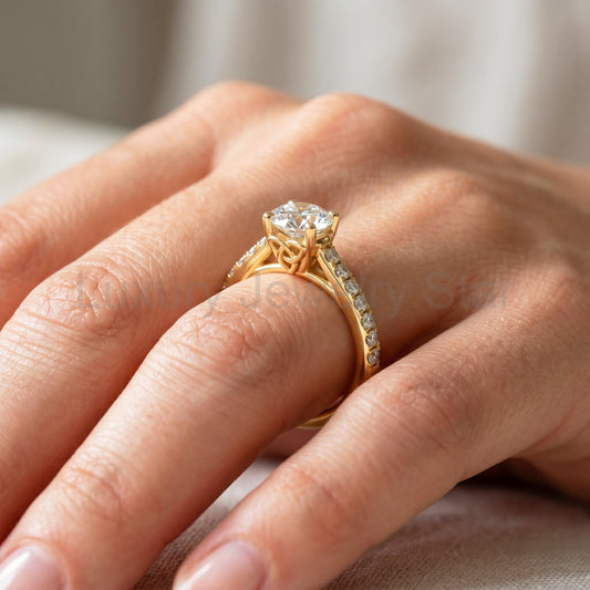 Celtic Trinity Knot Ring 1 Carat IGI Certified Round Lab Grown Diamond Engagement Ring Dainty Minimalist Ring